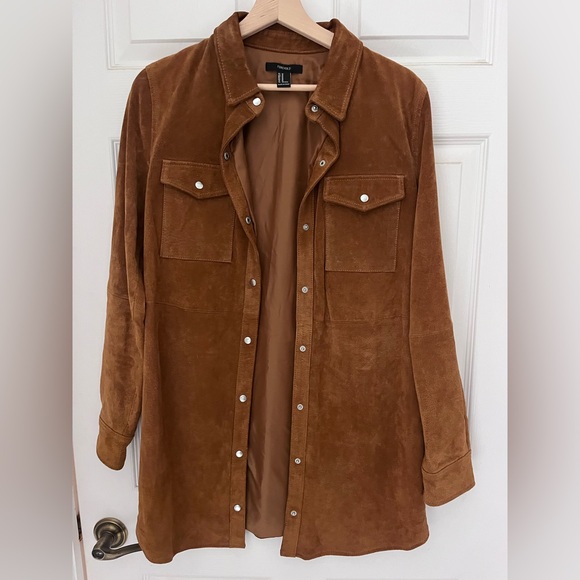 Forever 21 SUEDE SHIRT DRESS - LIKE NEW - Picture 3 of 6
